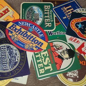 vintage beer mats from  england and wales